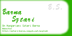 barna sztari business card